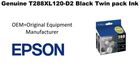 Genuine Epson T288XL120-D2 Black Twinpack Ink Cartridge