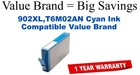 902XL,T6M02AN High Yield Cyan Compatible Value Brand ink