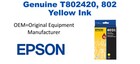 T802420, 802 Genuine Yellow Epson Ink