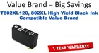 T802XL120, 802XL High Yield Black Compatible Value Brand ink
