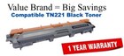 TN221BK Black Compatible Value Brand toner
