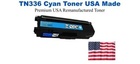 TN336C Cyan Premium USA Remanufactured Brand Toner
