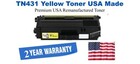TN431Y Yellow Premium USA Remanufactured Brand Toner