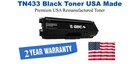 TN433BK Black Premium USA Remanufactured Brand Toner