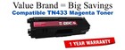 TN433M Magenta Compatible Value Brand toner