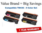 TN436 Super High Yield Color Set Compatible Value Brand replaces Brother TN436BK,TN436C,TN436M,TN436Y