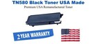 TN580 Black Premium USA Remanufactured Brand Toner
