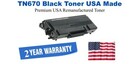 TN670 Black Premium USA Remanufactured Brand Toner
