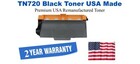 TN720 Black Premium USA Remanufactured Brand Toner