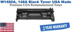 W1480A, 148A Black Premium USA Remanufactured Brand Toner
