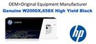 W2000X,658X Genuine High Yield Black HP Toner