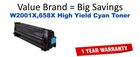 W2001X,658X High Yield Cyan Compatible Value Brand Toner
