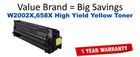 W2002X,658X High Yield Yellow Compatible Value Brand Toner