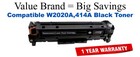 W2020A,414A Black Compatible Value Brand toner without Toner Level Indicator