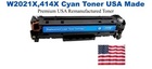 W2021X,414X High Yield Cyan Premium USA Remanufactured Brand Toner