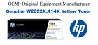 W2022X,414X Genuine High Yield Yellow HP Toner