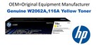 W2062A, 116A Genuine Yellow HP Toner