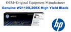 W2110X,206X Genuine High Yield Black HP Toner