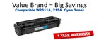 W2311A, 215A  Cyan Compatible Value Brand Toner