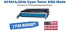 Q7581A,503A Cyan Premium USA Remanufactured Brand Toner